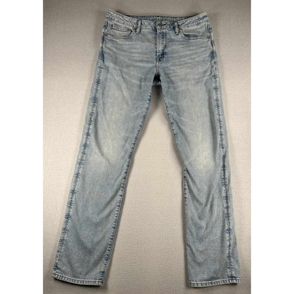 American Eagle Mens Original Straight Jeans 36x34 Light Blue READ